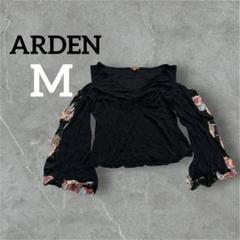 ARDEN B ブラックオフショルダー長袖トップス