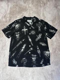 今だけ価格！24SSワコマリア×ウルフズヘッドアロハシャツBLACK/M WACKO MARIA ワコマリア x WOLF'S HEAD ウルフズヘッド S/S
