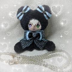 【クリームソーダ♡水色くま】 おすわりぬい服 16cm 【バッグチャーム】 ぬい服 着ぐるみ 猫 16cm ちびぐるみ おすわり着ぐるみ 水色