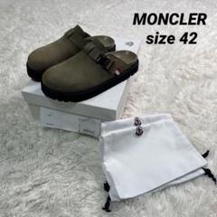【現品限り一斉値下げ！】 未使用品】MONCLER MON MULE レザーサンダル 定8万 希少 袋付 靴
