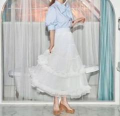 トリートユアセルフ volume frill tulle skirt treat urself volume tulle skirt ivory - メルカリ