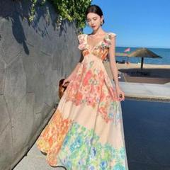 夏にぴったり♪ロング花柄ワンピース リゾートにも最適