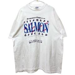 USA製　90s Hanes プリント　企業　Tシャツ　SALMON 古着