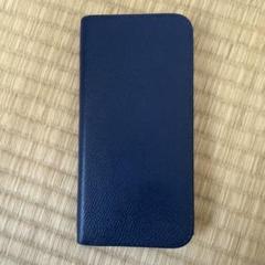 iPhone14pro用手帳型ケース ネイビーブルー