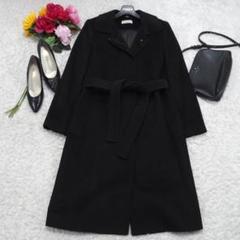 H254*極上カシミヤ☆Aライン☆チェスターコート☆ロング☆コート☆黒ブラック
