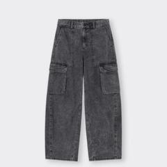 GU バレルレッグ カーゴ デニムパンツ ジーンズ