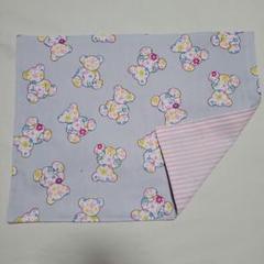 お花×クマのぬいぐるみ柄(グレー)のランチョンマット