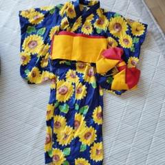 ひまわり柄 子供用浴衣 130