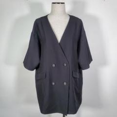 美品 Du noir レディース ノーカラージャケット レーヨン 黒 無地 F