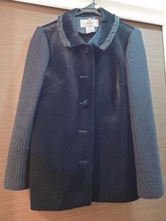 【美品】Rene スプリングコート ネイビー ティアード 38 カメリアチャーム René