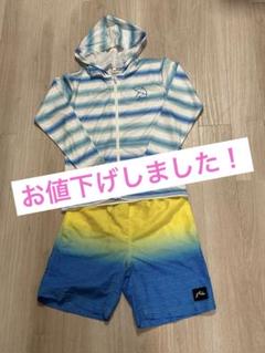 男子水着＆フード付きラッシュガードセット140cm