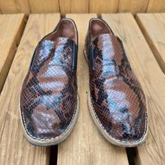 DRIES VAN NOTEN　モカシン　革靴　スネーク　ブラウン　サイズ40