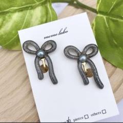 【特別価格】イヤリング＊ピアス＊リボン＊ブラック