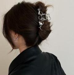 アレンジ Y2k シルバー クリップ ヘア メタルヘアクリップ