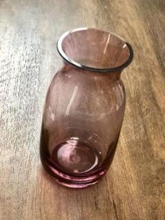 美品【青山フラワーマーケット】フラワーベース　ガラス花瓶　クリア　紫
