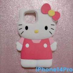 キティちゃん スマホケース ソフトケース iPhone14Pro ピンク