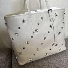 新品未使用JIMMY CHOO SASHA/S オフホワイト レザーハンドバッグ