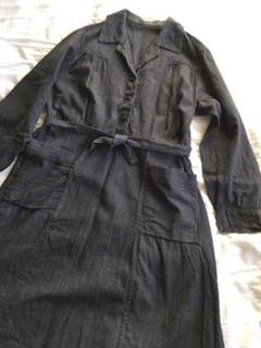 1930's〜フランスヴィンテージ ワークドレス グレー フレンチワーク