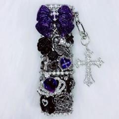 ♡iQOSケース♡ 紫×黒 iQOSイルマワン ケース 電子タバコ iQOSケース デコ 紫 黒