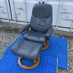 EKORNES エコーネス ストレスレスチェア オットマン付　ブルーカラー　美品