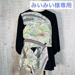 みいみい＊菊・松・笹柄刺繍正絹黒留袖ふんわり袖ペプラムブラウスM～L みいみい様専用＊菊・松・笹柄刺繍正絹黒留袖ふんわり袖ペプラム