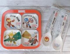 お値下げ【新品・未使用】MARVEL☆メラミン☆ミニプレート☆スプーン☆セット