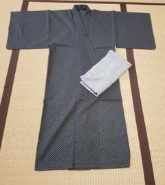 男の子用浴衣と兵児帯のセット★男児150黒系一松模様