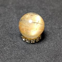 シャトヤンシー効果も出ている タイチンルチル 10ミリ 粒売り 貫通穴あり