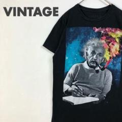 2501 00s アインシュタイン　プリント　ビッグロゴ　半袖　Tシャツ　黒
