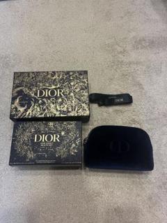 Dior ノベルティ ネイビー ベロア ポーチ 2023 クリスマスコフレ Dior ノベルティ ネイビー ベロア ポーチ 2023 クリスマスコフレ