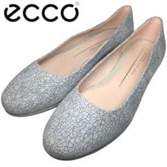ecco エコー 23.5cm フラットパンプス ラウンドトゥ ローヒール 本革