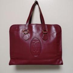 Cartierカルティエ カボション トートバッグ 肩掛け A4収納 ボルドー Cartierカルティエ カボション トートバッグ 肩掛け A4収納