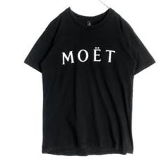 3024　Moët モエ　シャンパン　企業　ビッグプリント　Tシャツ　半袖　黒