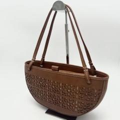 genten ゲンテン カットワーク ハンドバッグ ハーフヌーン トートバッグ