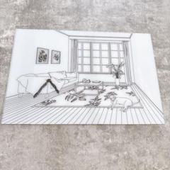 ウォールアート、照明絵画　インテリア　犬　LEDウォールアート　アクリルアート
