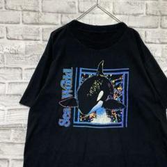 USA製90sヴィンテージTシャツ！シングルステッチ　ブラック半袖古着XL74