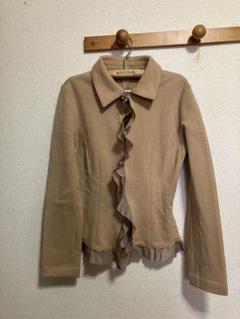 blan miu ブランミュー　ジャケット　フリル　カットソー　ベージュ　40 blan miu ブランミュージャケットフリルカットソーベージュ40