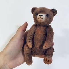 作家さまハンドメイド　ぬいぐるみ　アンティークなくまさん　アーティストベア 作家さまハンドメイド ぬいぐるみ ベージュくまさん