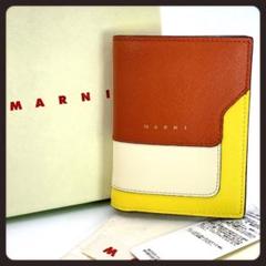 MARNI　マルニ　二つ折財布　財布　コンパクト　イエロー　ブラウン　ホワイト