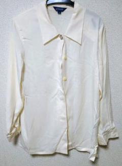 【新品】jasmi M アイボリー 長袖シャツ 1個 ☆シルク100％