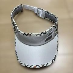 美品‼️バボラ　サンバイザー　チェック柄風　ベージュ　ブラウン　テニスウェア