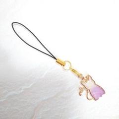 ハンドメイド】携帯ストラップ♪F41(ファスナーチャームキーホルダー猫キャット)