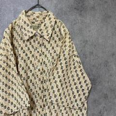 00s 半袖　柄シャツ　レーヨン　メンズ　M 古着　個性派