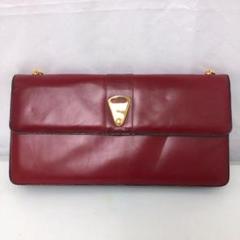 本革 パーティバッグ レッド 7156