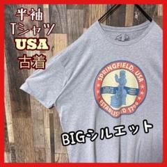 プリント グレー メンズ 2XL ゆるダボ USA古着 90s 半袖 Tシャツ