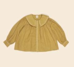 apolina 5-7y 24AW マスタードカラー 刺繍入り キッズ長袖シャツ