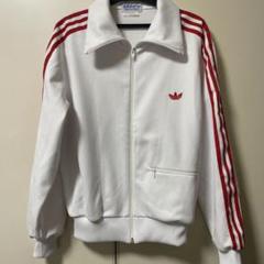 80s adidas トラックジャケット ジャージ デサント 赤 白 5号 80s adidas トラックジャケット ジャージ デサント 赤 白 5号