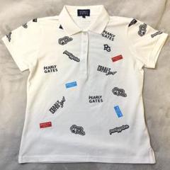 パーリーゲイツ レディース ポロシャツ ロゴ総柄 サイズ0