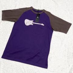 未使用タグ付 バーバリー 半袖 Tシャツ L相当3 パープル ギター 日本製