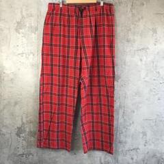 ay13古着　チェックパンツ　パジャマパンツ　赤　黒　白　90s Y2K